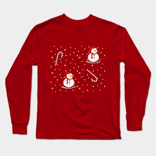 snowman & candy cane Long Sleeve T-Shirt